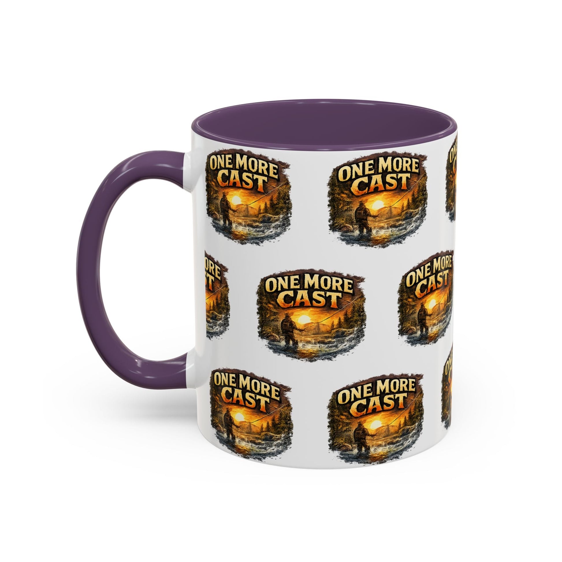 One More Cast Fishing Coffee Mug â€” Accent 11oz - SJM Print Store
