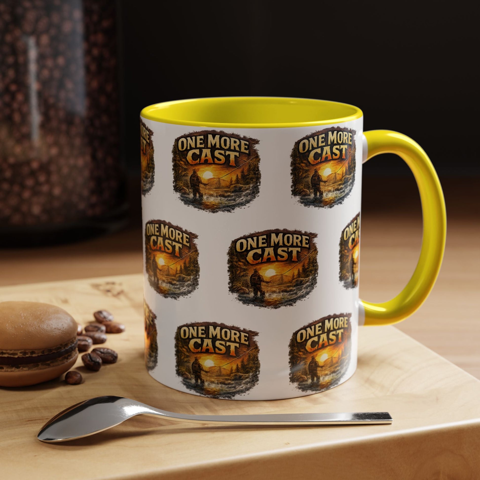 One More Cast Fishing Coffee Mug â€” Accent 11oz - SJM Print Store