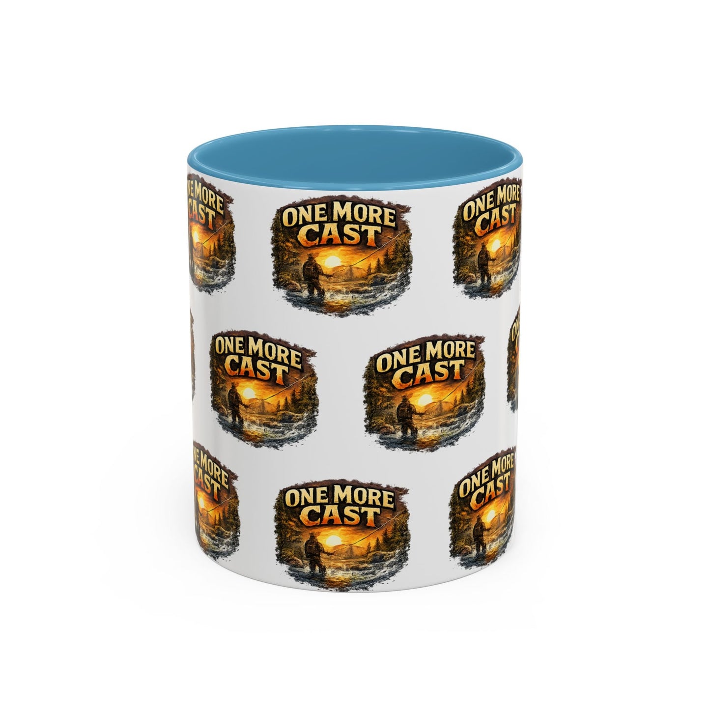 One More Cast Fishing Coffee Mug â€” Accent 11oz - SJM Print Store