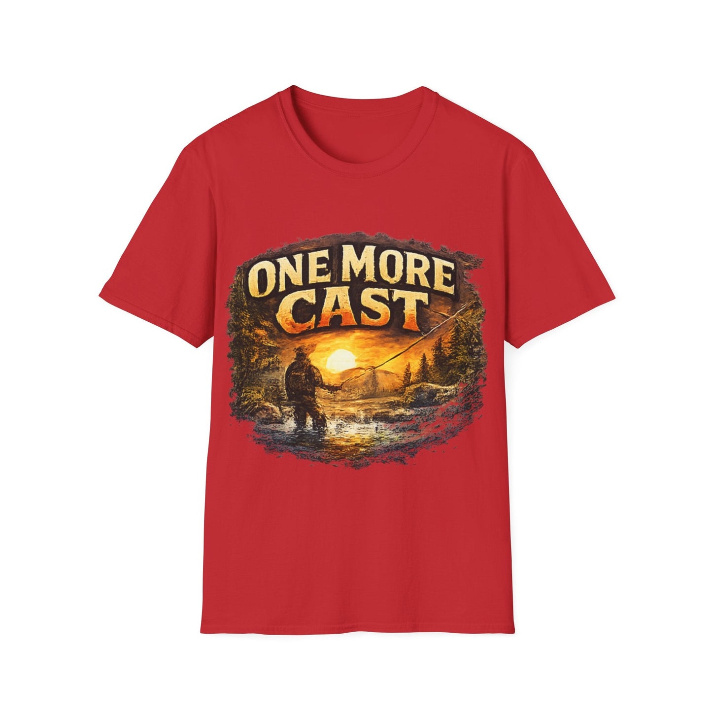 One More Cast Fishing T-Shirt Vintage look Sunset Angler Tee - SJM Print Store