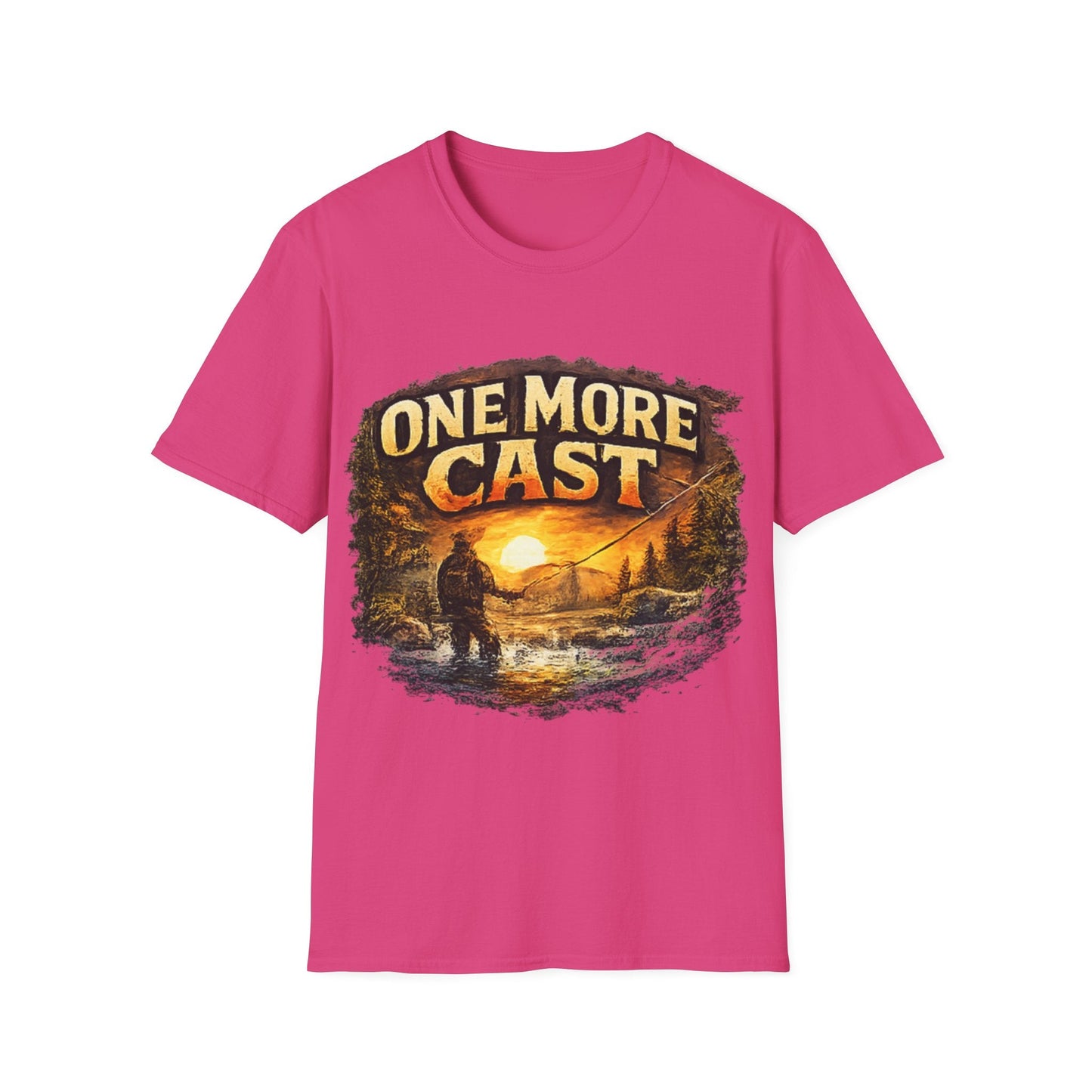 One More Cast Fishing T-Shirt Vintage look Sunset Angler Tee - SJM Print Store