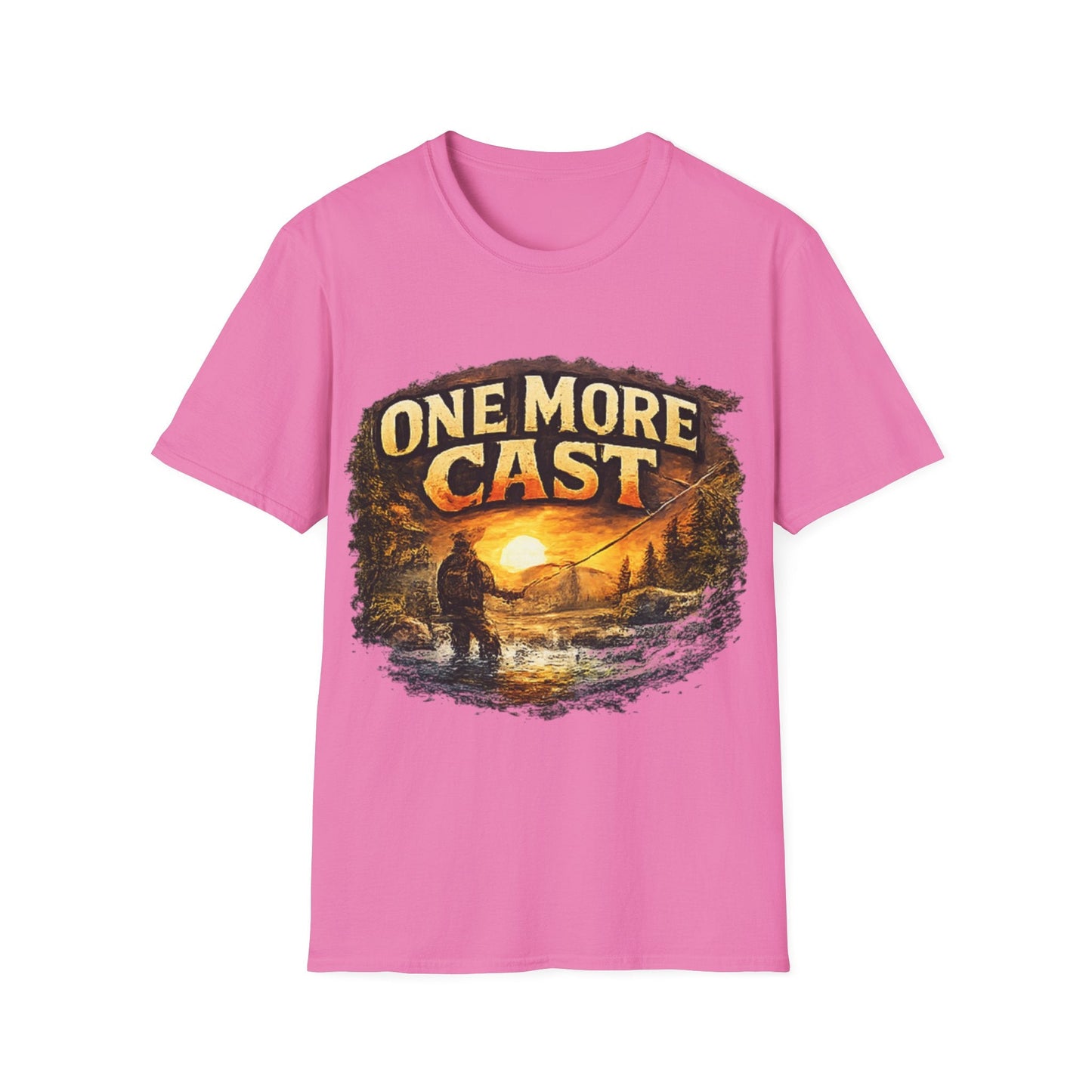 One More Cast Fishing T-Shirt Vintage look Sunset Angler Tee - SJM Print Store
