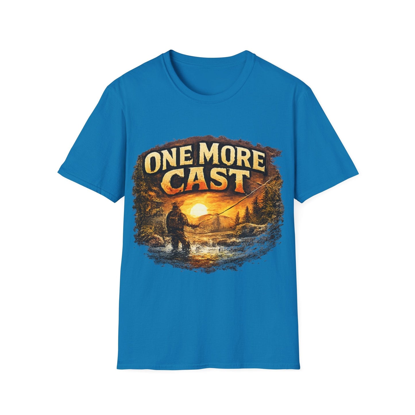 One More Cast Fishing T-Shirt Vintage look Sunset Angler Tee - SJM Print Store