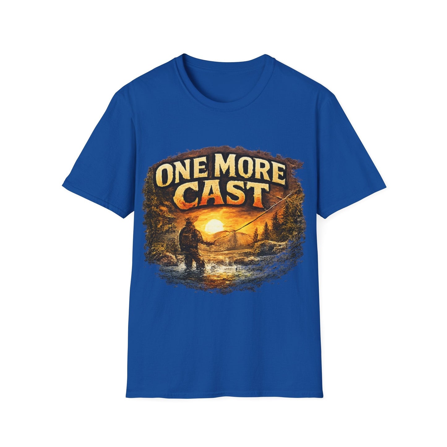 One More Cast Fishing T-Shirt Vintage look Sunset Angler Tee - SJM Print Store