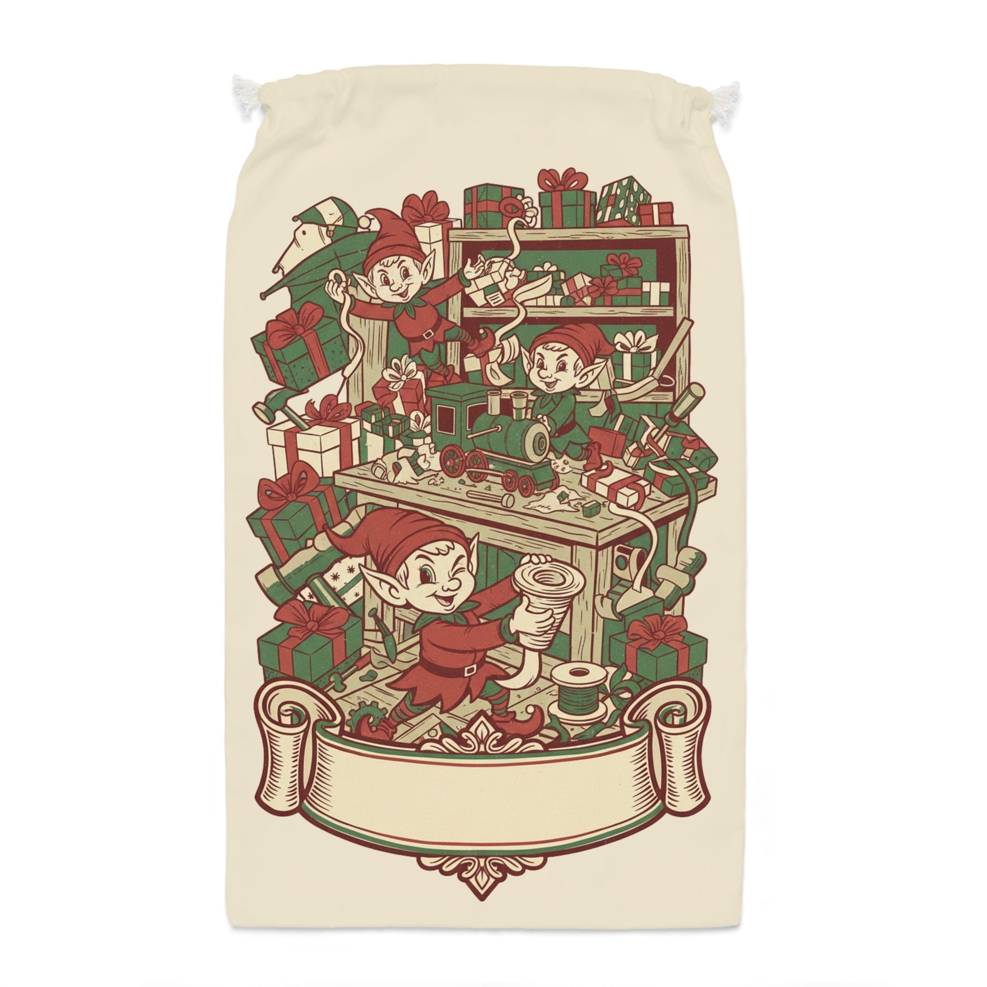Personalised Christmas Elf Gift Sack — Custom Santa Sack for Kids - SJM Print Store