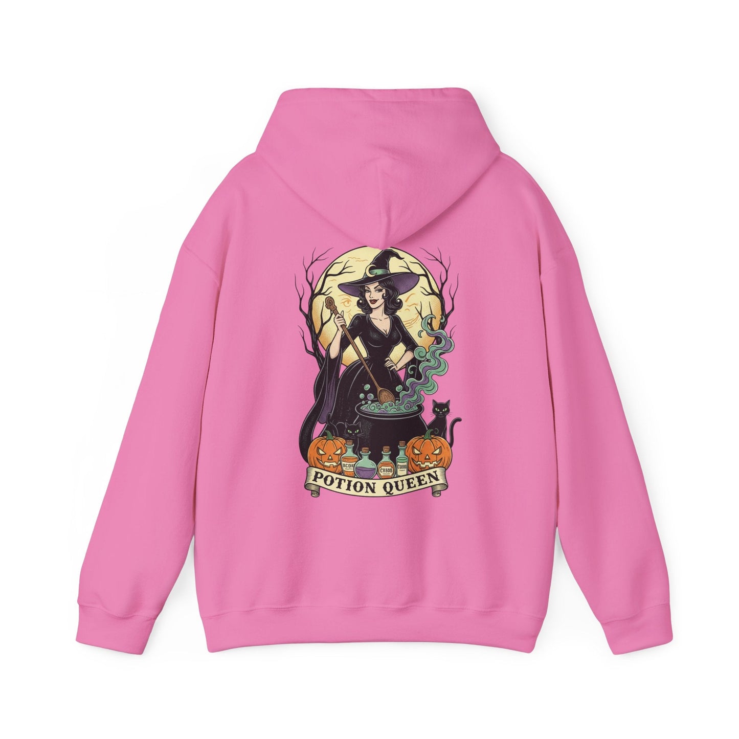 Potion Queen Hoodie Halloween Witch Cauldron Graphic Sweatshirt - SJM Print Store
