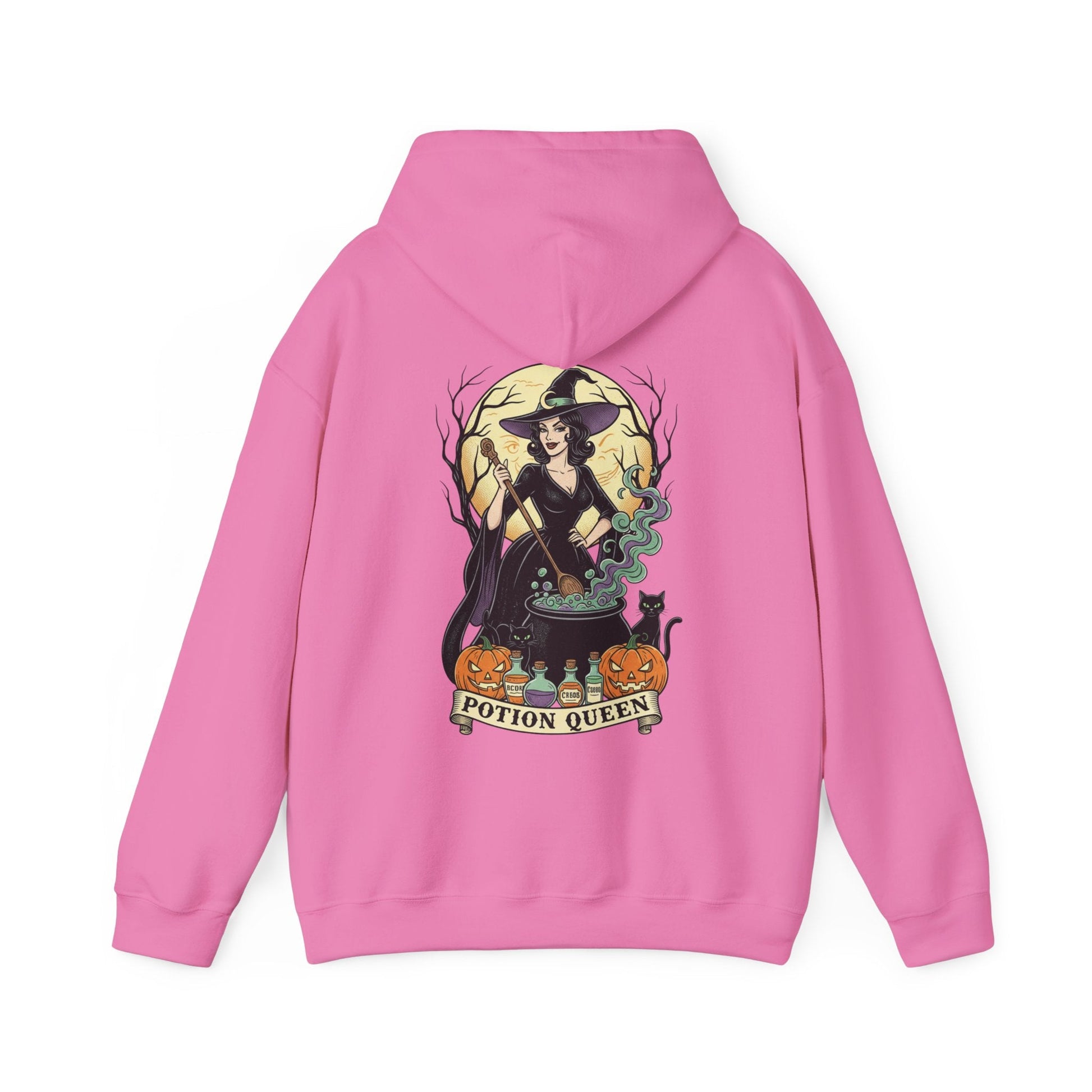 Potion Queen Hoodie Halloween Witch Cauldron Graphic Sweatshirt - SJM Print Store