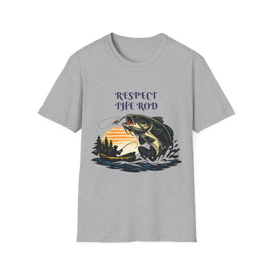 Respect the Rod Fishing TShirt Vintage Sunset Angler Tee - SJM Print Store
