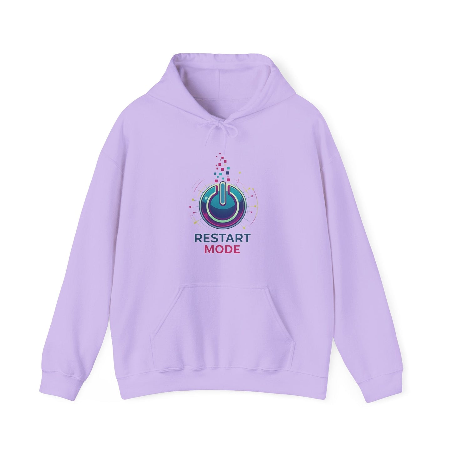 Restart Mode Hoodie | Unisex Graphic Hoodie | Positive Lifestyle Hoodie | Tech Inspired Sweatshirt | Everyday Comfort - SJM Print Store