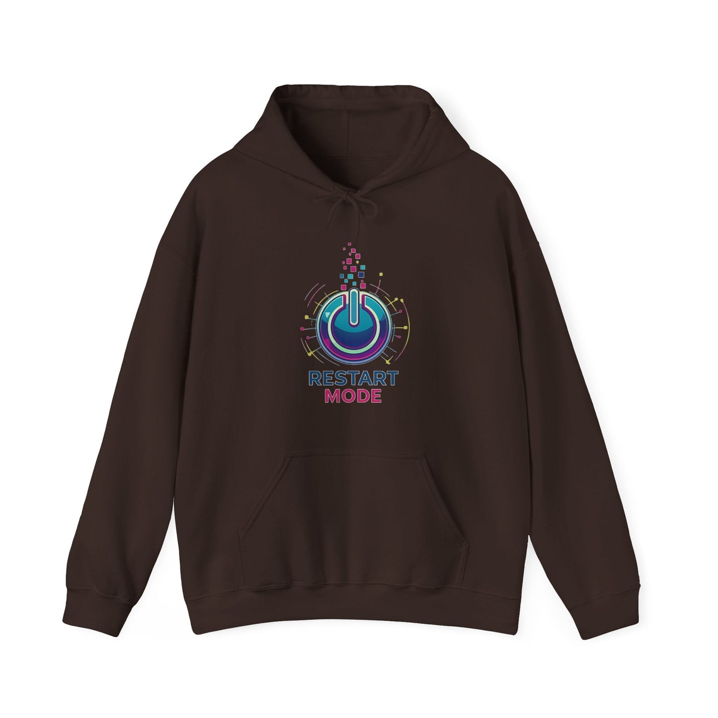 Restart Mode Hoodie | Unisex Graphic Hoodie | Positive Lifestyle Hoodie | Tech Inspired Sweatshirt | Everyday Comfort - SJM Print Store