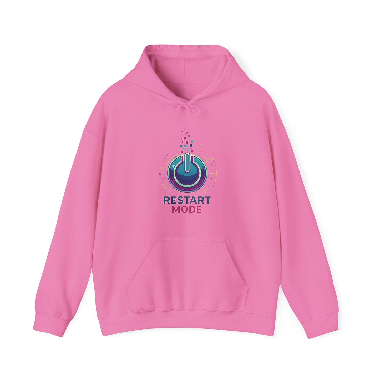 Restart Mode Hoodie | Unisex Graphic Hoodie | Positive Lifestyle Hoodie | Tech Inspired Sweatshirt | Everyday Comfort - SJM Print Store