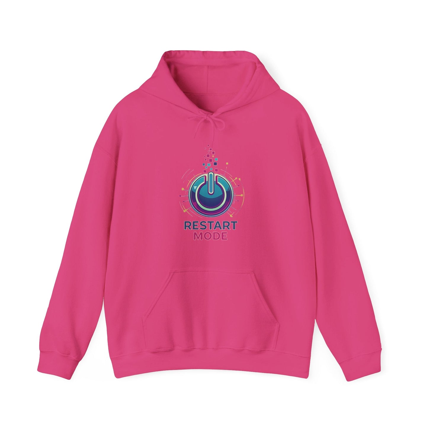 Restart Mode Hoodie | Unisex Graphic Hoodie | Positive Lifestyle Hoodie | Tech Inspired Sweatshirt | Everyday Comfort - SJM Print Store