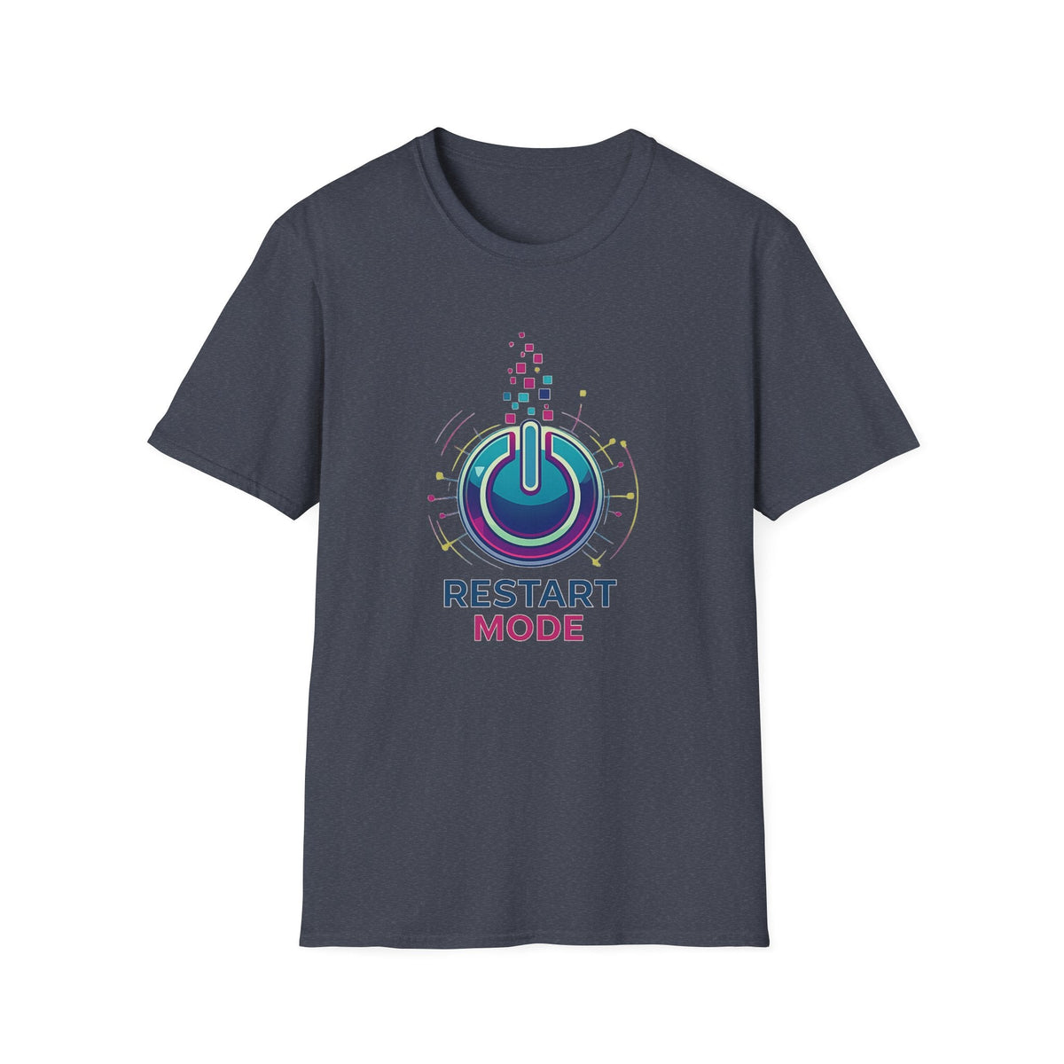 Restart Mode T-Shirt | Positive Lifestyle Graphic Tee | Unisex Casual T-Shirt | Tech Inspired Everyday Shirt | Natural Colour Tee - SJM Print Store