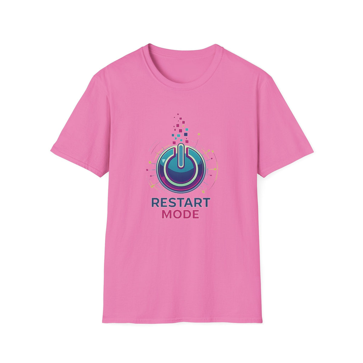Restart Mode T-Shirt | Positive Lifestyle Graphic Tee | Unisex Casual T-Shirt | Tech Inspired Everyday Shirt | Natural Colour Tee - SJM Print Store