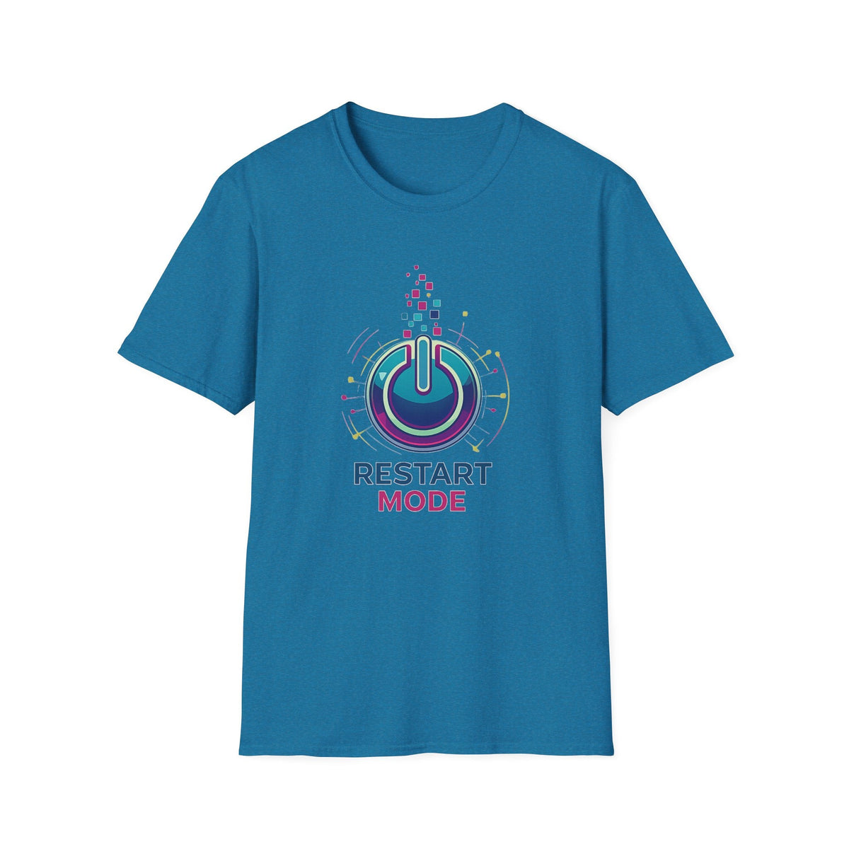 Restart Mode T-Shirt | Positive Lifestyle Graphic Tee | Unisex Casual T-Shirt | Tech Inspired Everyday Shirt | Natural Colour Tee - SJM Print Store
