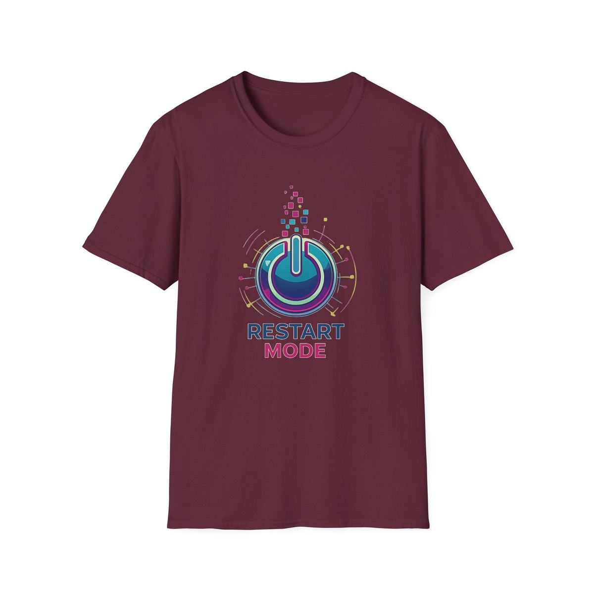 Restart Mode T-Shirt | Positive Lifestyle Graphic Tee | Unisex Casual T-Shirt | Tech Inspired Everyday Shirt | Natural Colour Tee - SJM Print Store