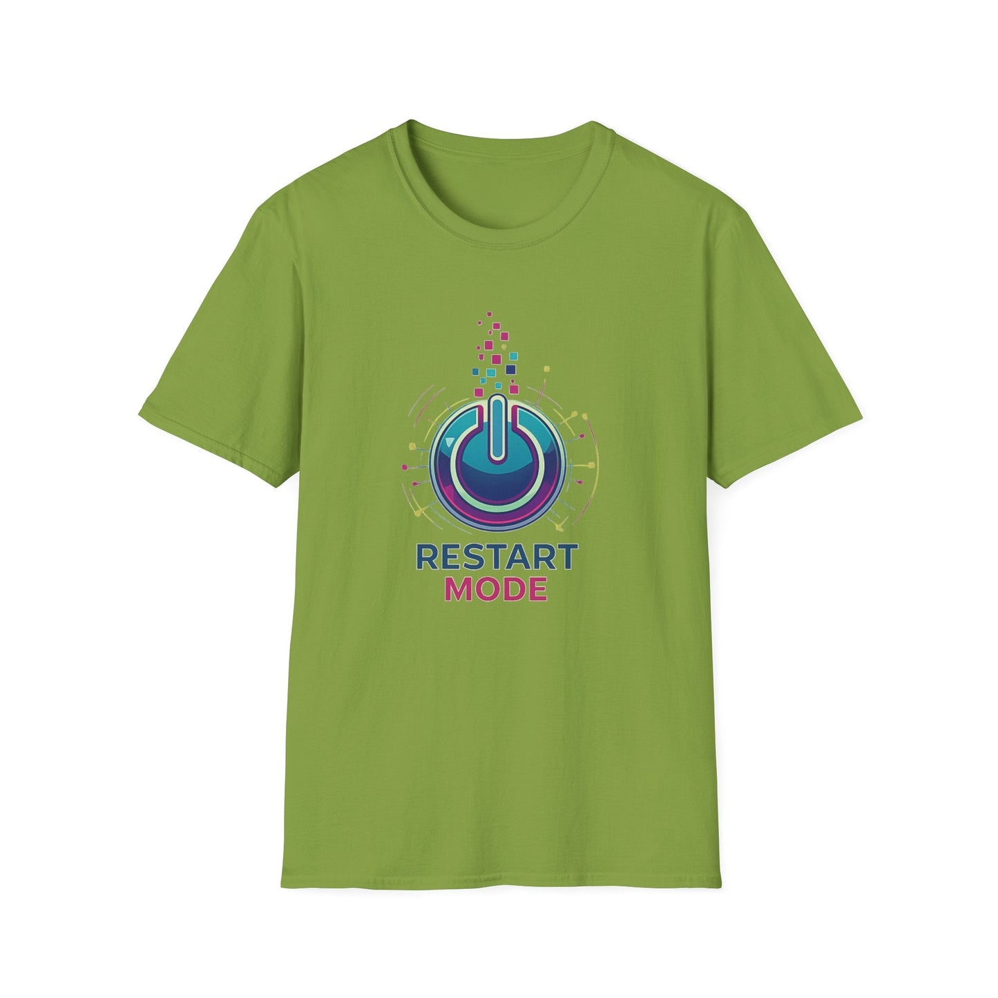 Restart Mode T-Shirt | Positive Lifestyle Graphic Tee | Unisex Casual T-Shirt | Tech Inspired Everyday Shirt | Natural Colour Tee - SJM Print Store