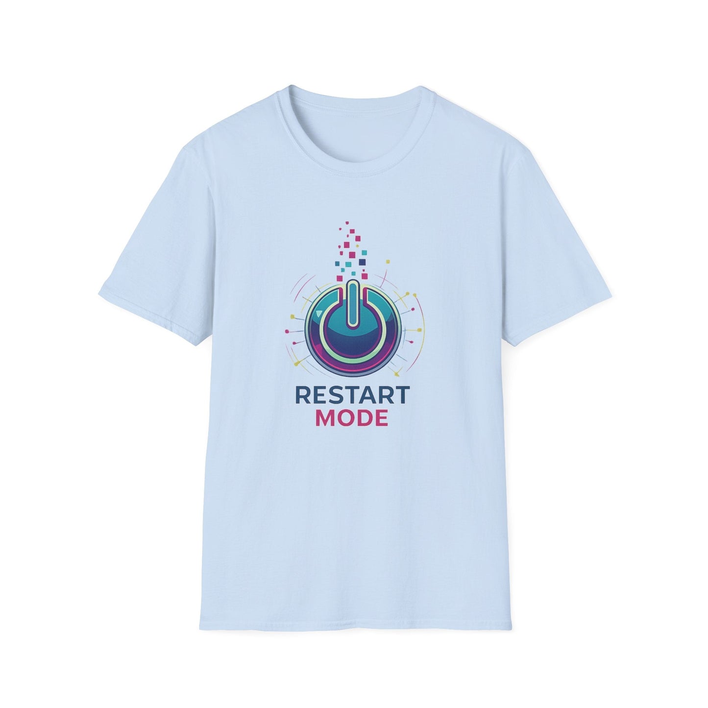 Restart Mode T-Shirt | Positive Lifestyle Graphic Tee | Unisex Casual T-Shirt | Tech Inspired Everyday Shirt | Natural Colour Tee - SJM Print Store