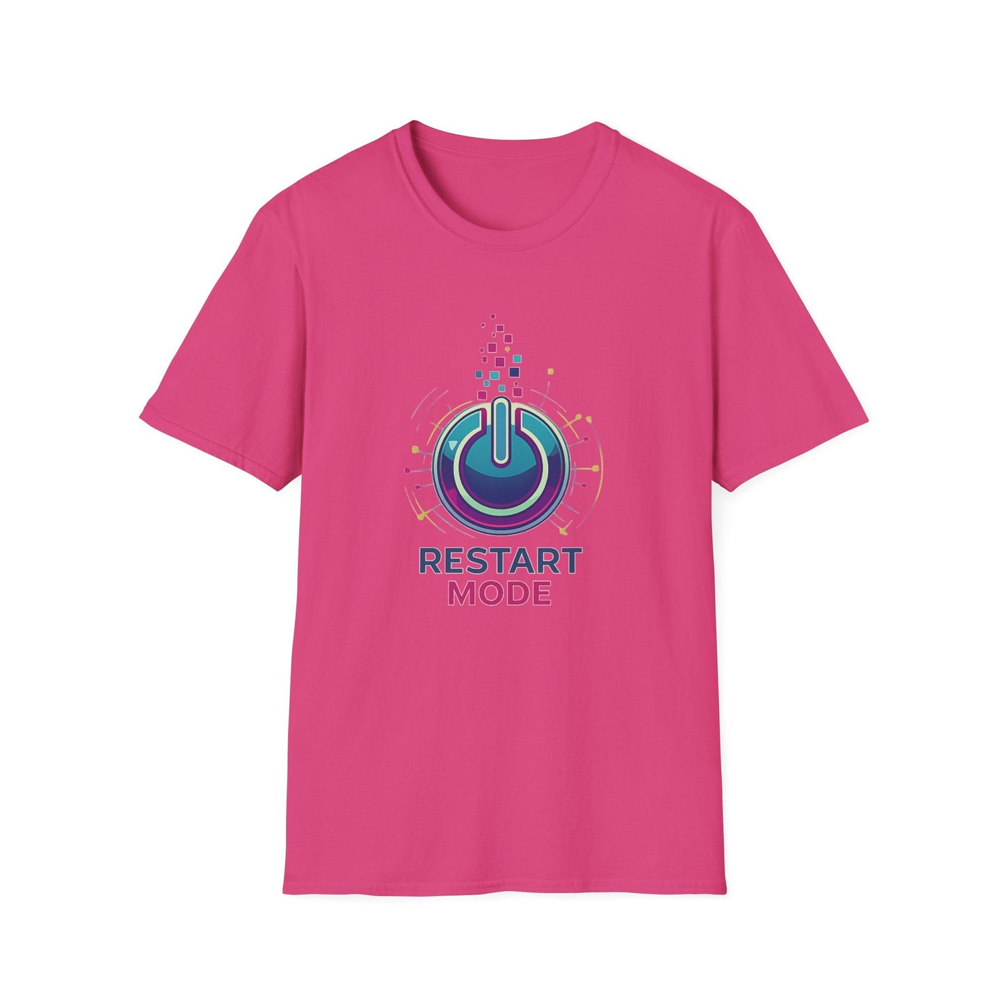 Restart Mode T-Shirt | Positive Lifestyle Graphic Tee | Unisex Casual T-Shirt | Tech Inspired Everyday Shirt | Natural Colour Tee - SJM Print Store