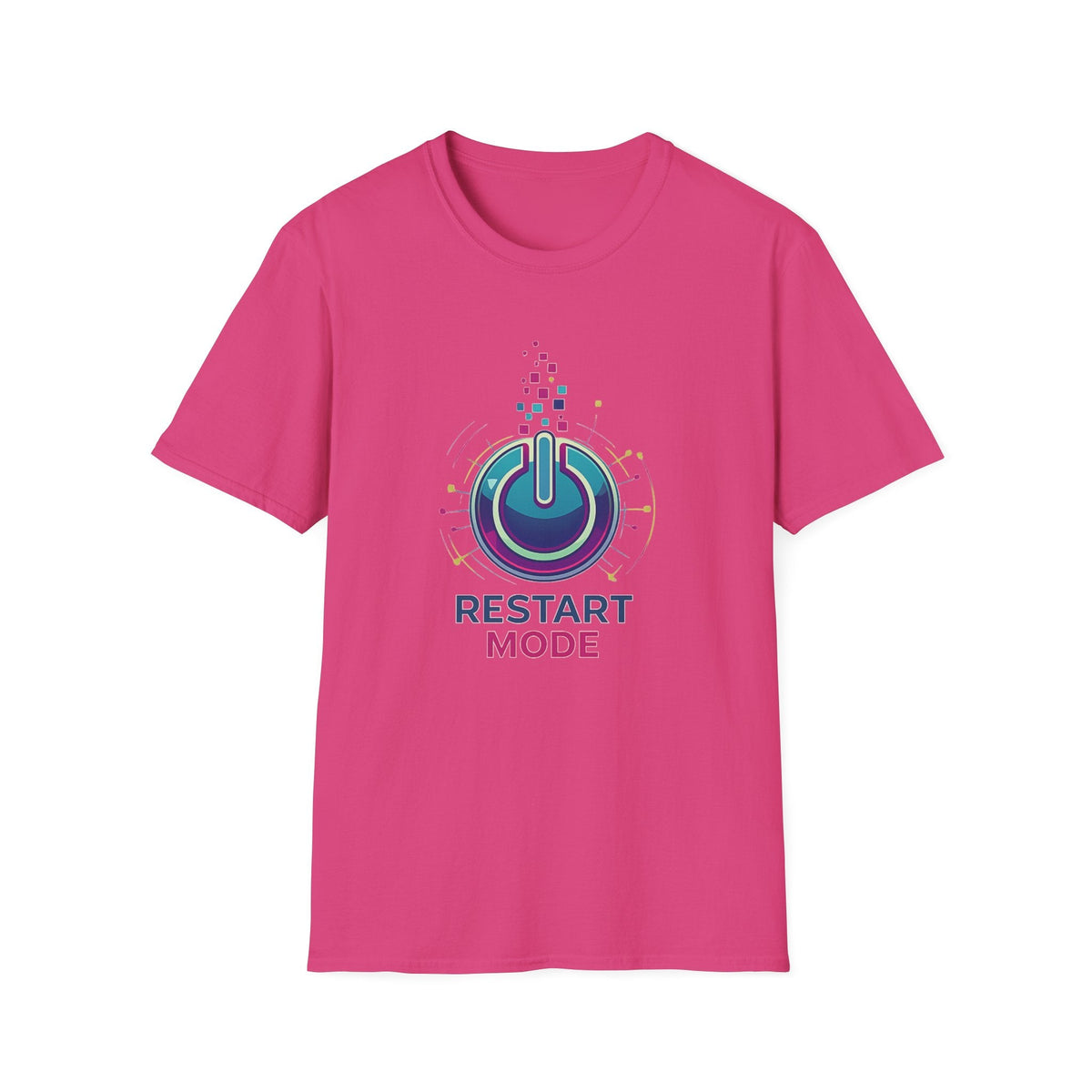 Restart Mode T-Shirt | Positive Lifestyle Graphic Tee | Unisex Casual T-Shirt | Tech Inspired Everyday Shirt | Natural Colour Tee - SJM Print Store