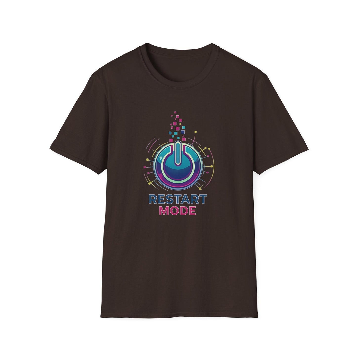 Restart Mode T-Shirt | Positive Lifestyle Graphic Tee | Unisex Casual T-Shirt | Tech Inspired Everyday Shirt | Natural Colour Tee - SJM Print Store