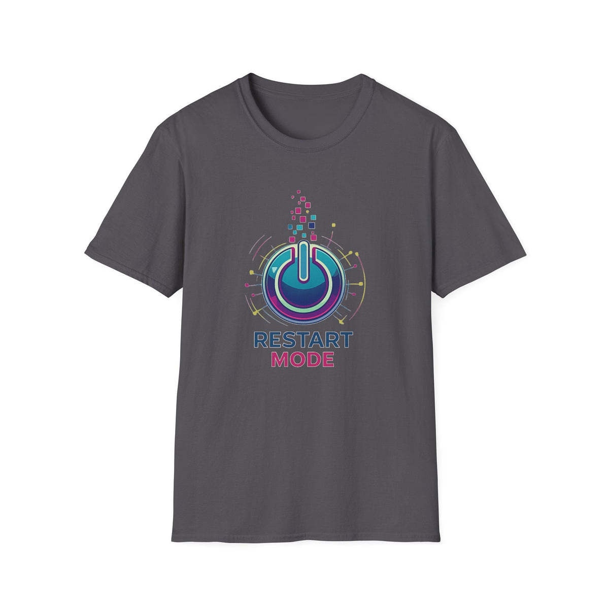 Restart Mode T-Shirt | Positive Lifestyle Graphic Tee | Unisex Casual T-Shirt | Tech Inspired Everyday Shirt | Natural Colour Tee - SJM Print Store