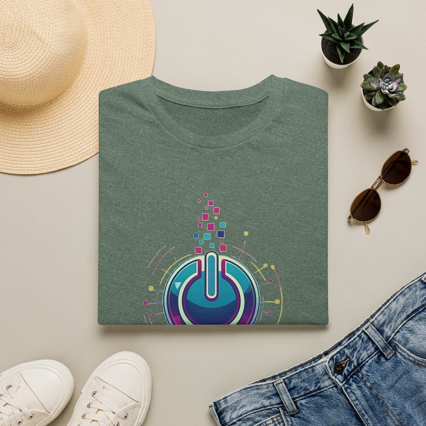 Restart Mode T-Shirt | Positive Lifestyle Graphic Tee | Unisex Casual T-Shirt | Tech Inspired Everyday Shirt | Natural Colour Tee - SJM Print Store