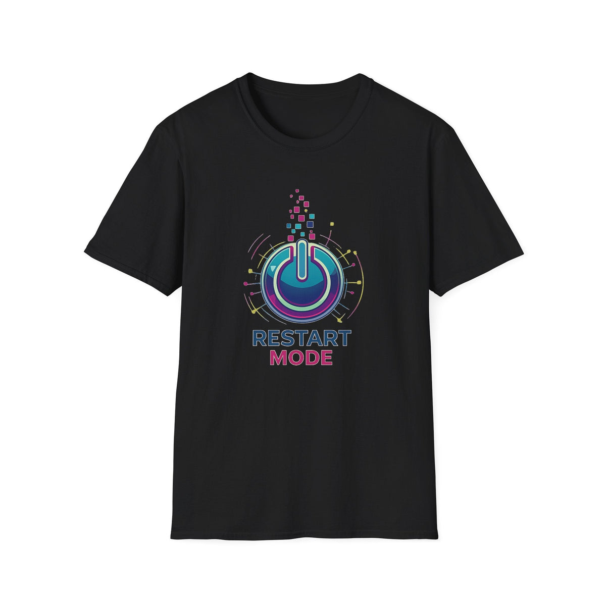 Restart Mode T-Shirt | Positive Lifestyle Graphic Tee | Unisex Casual T-Shirt | Tech Inspired Everyday Shirt | Natural Colour Tee - SJM Print Store