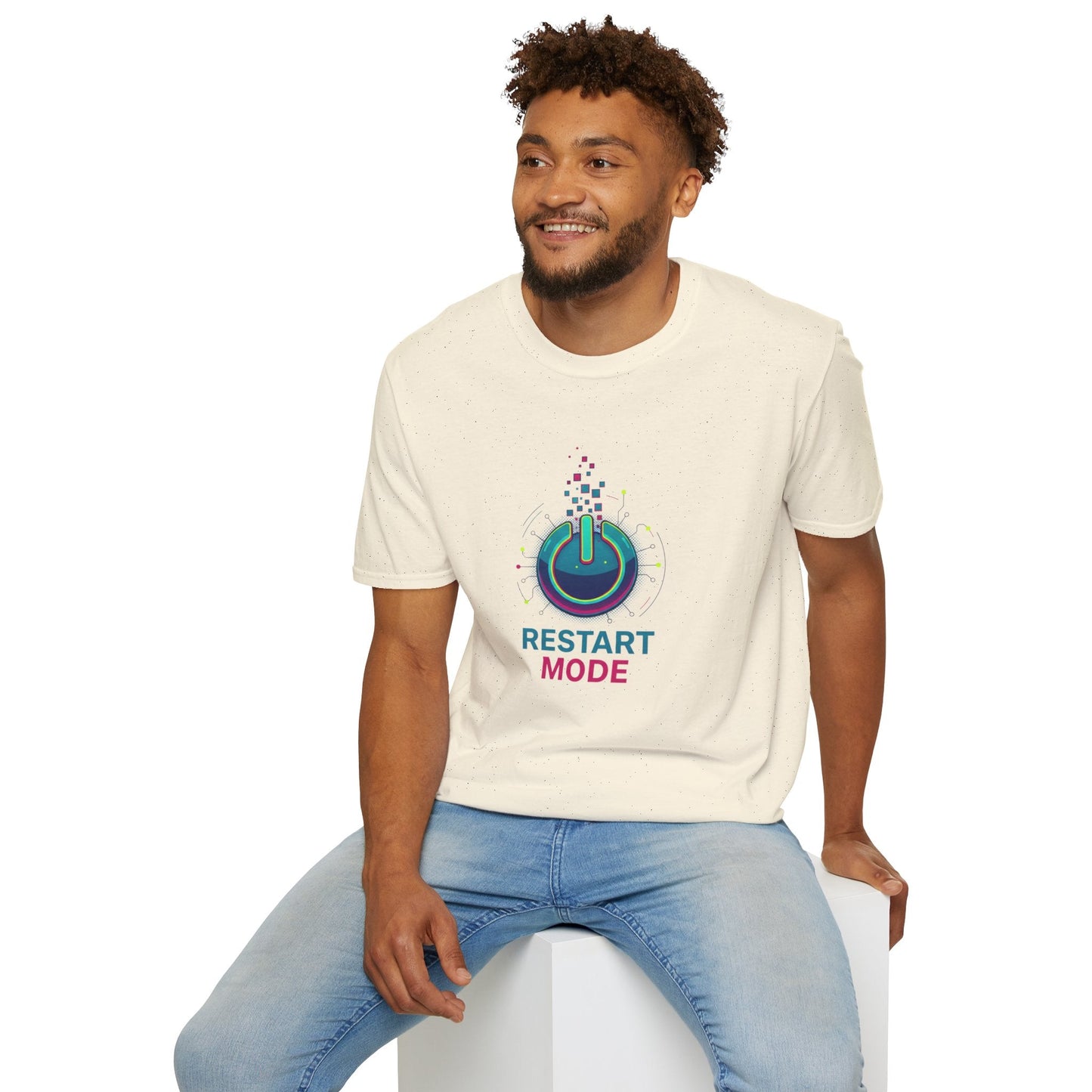 Restart Mode T-Shirt Power Button Graphic Tee - SJM Print Store