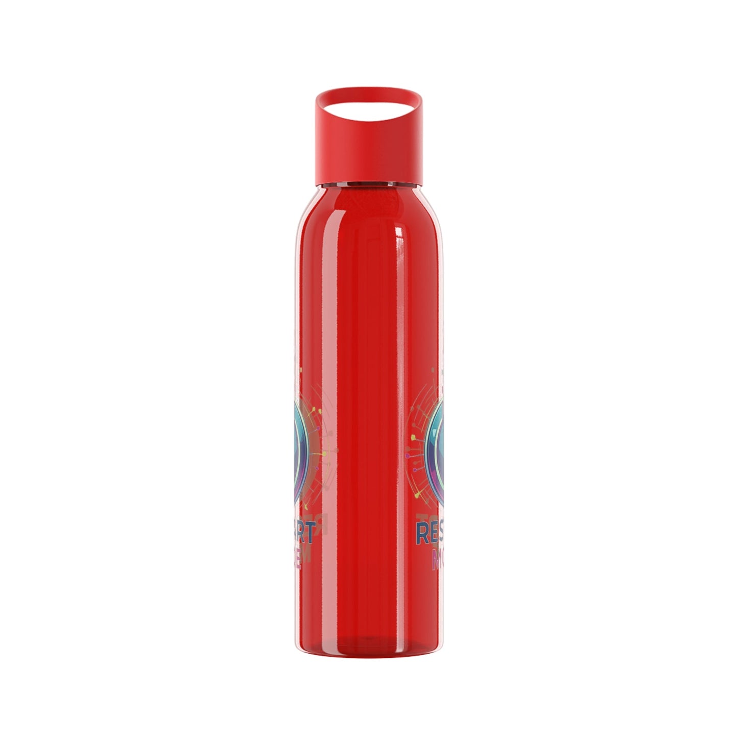 Restart Mode Water Bottle | Reusable Sports Bottle | Tech Graphic Drink Bottle | Clear BPA-Free Bottle | Double-Sided Print - SJM Print Store