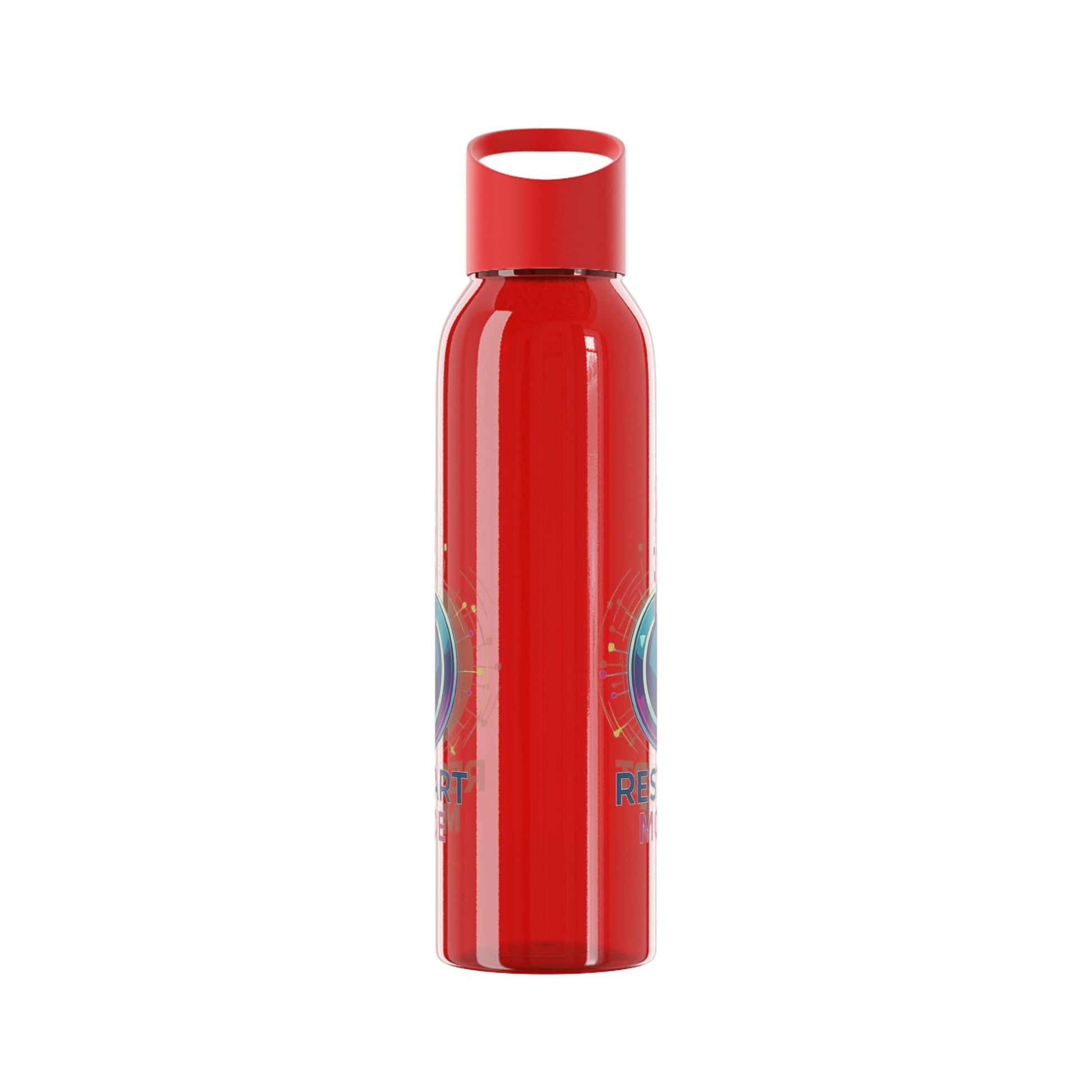 Restart Mode Water Bottle | Reusable Sports Bottle | Tech Graphic Drink Bottle | Clear BPA-Free Bottle | Double-Sided Print - SJM Print Store