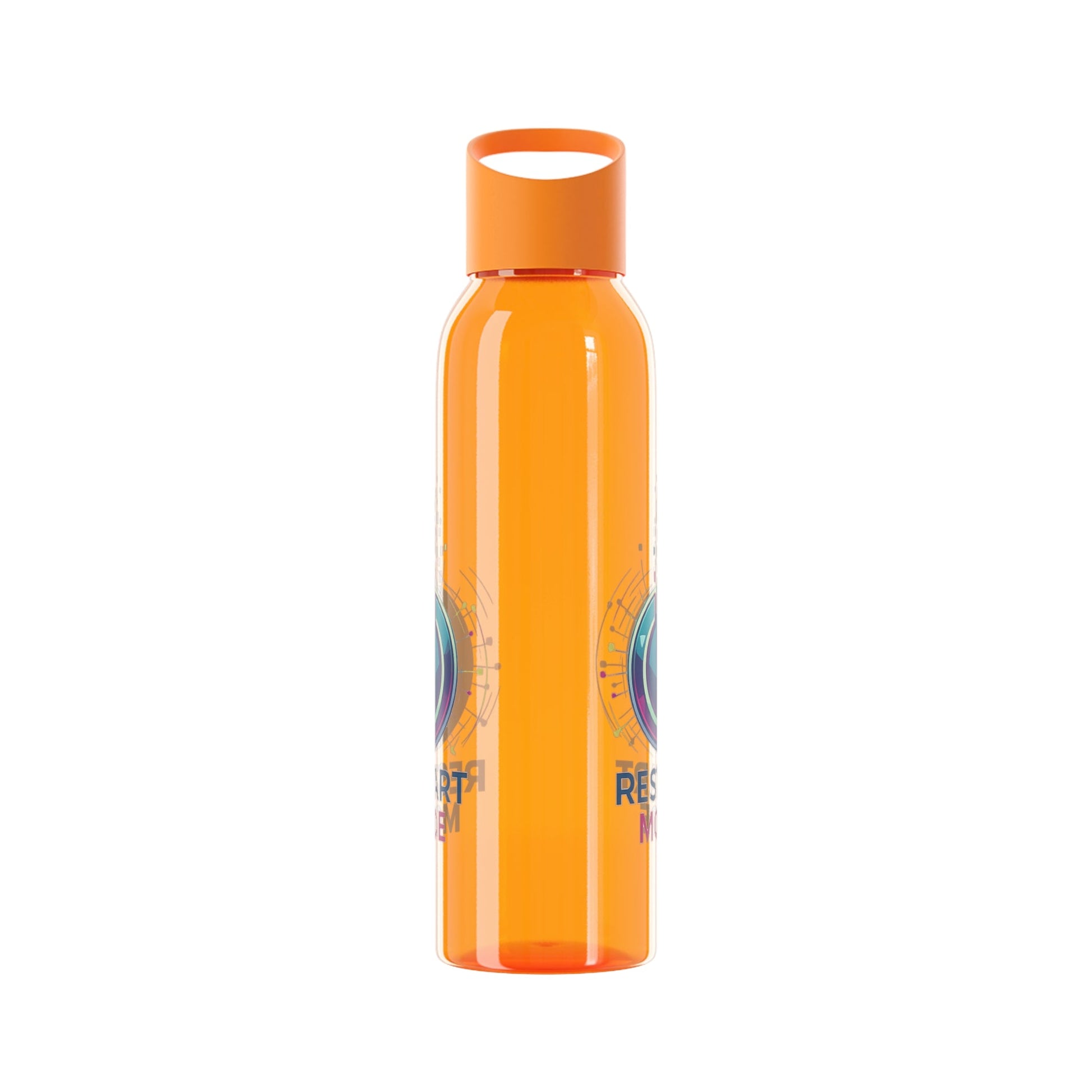 Restart Mode Water Bottle | Reusable Sports Bottle | Tech Graphic Drink Bottle | Clear BPA-Free Bottle | Double-Sided Print - SJM Print Store