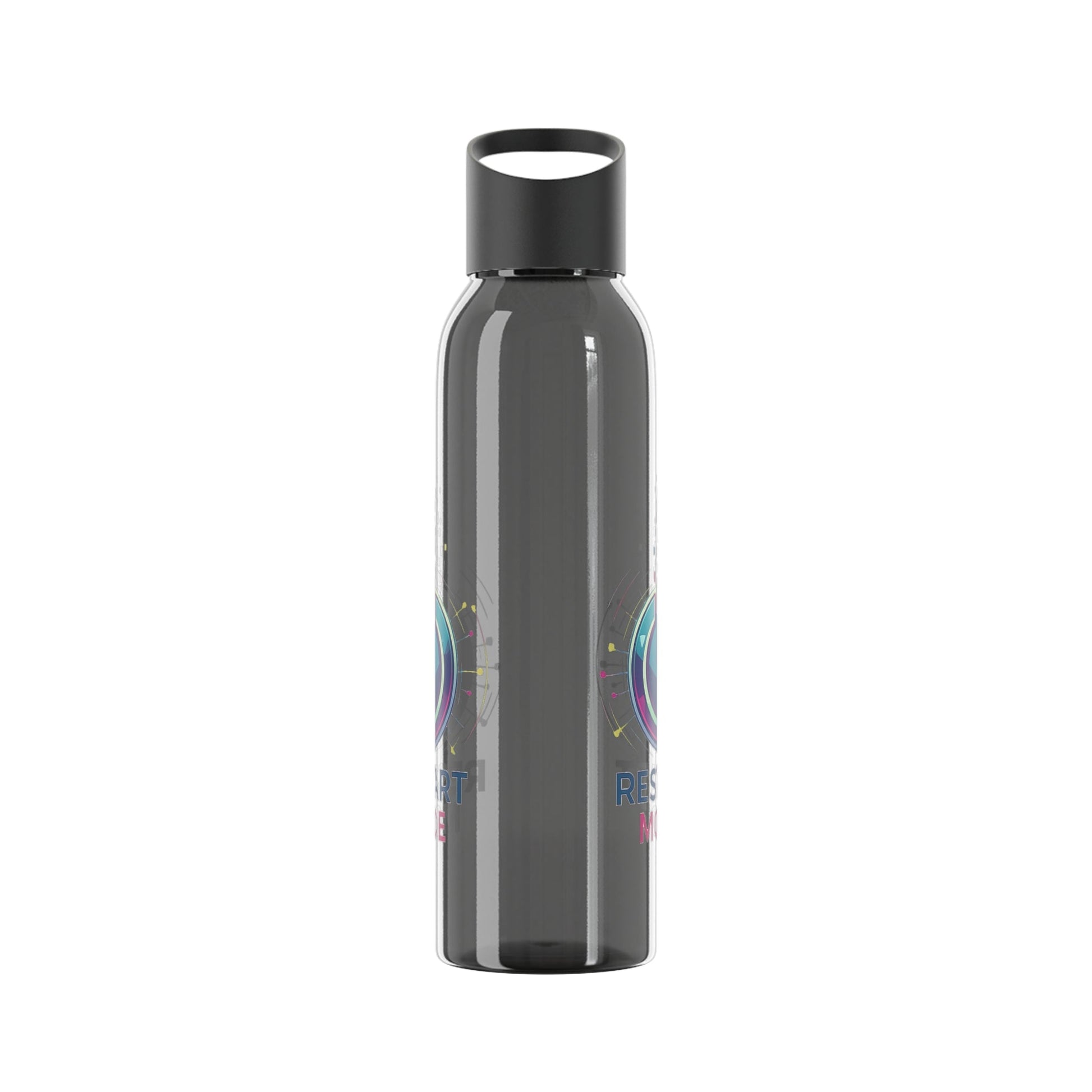 Restart Mode Water Bottle | Reusable Sports Bottle | Tech Graphic Drink Bottle | Clear BPA-Free Bottle | Double-Sided Print - SJM Print Store