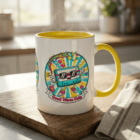 Retro Good Vibes Accent Mug - SJM Print Store