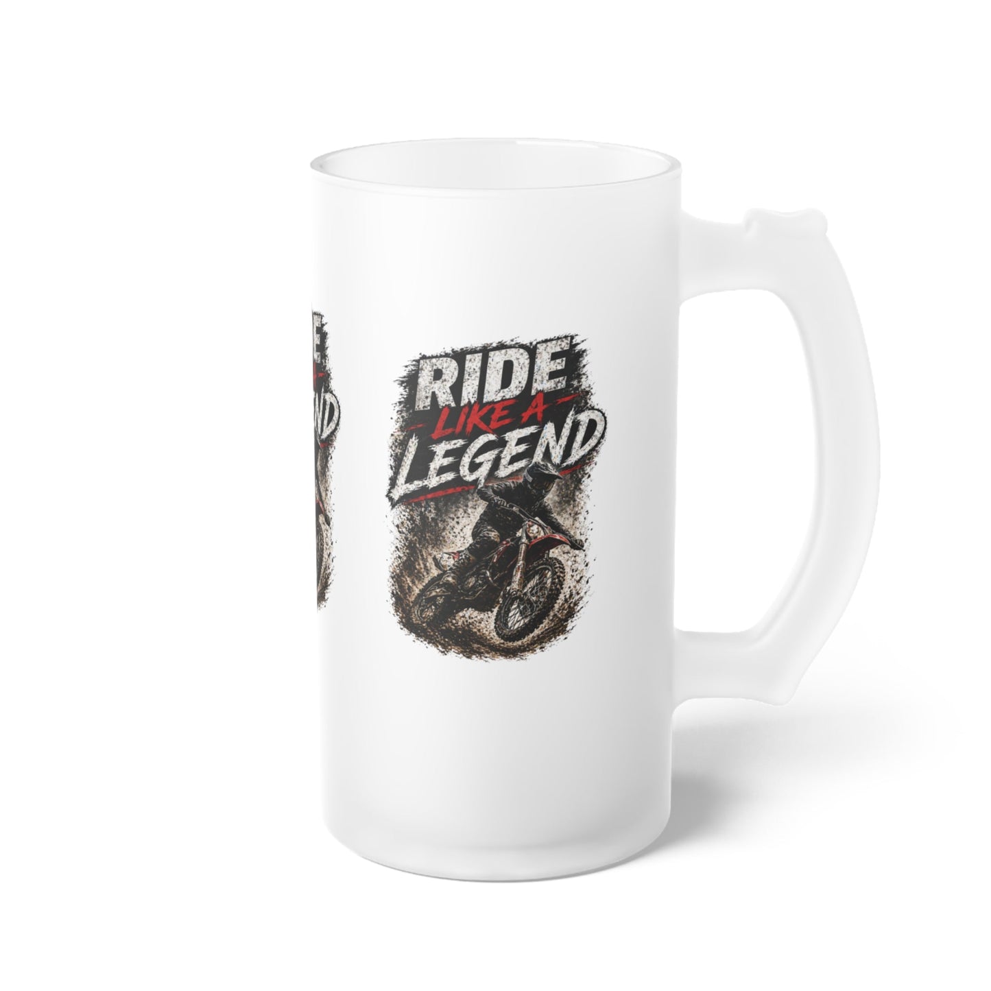 Ride Like a Legend Dirt Bike Frosted Pint Glass - SJM Print Store