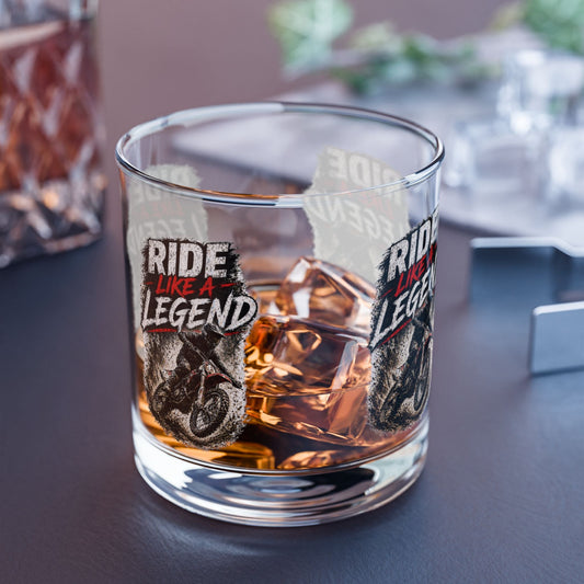 Ride Like a Legend Motocross Whiskey Glass, 10oz - SJM Print Store