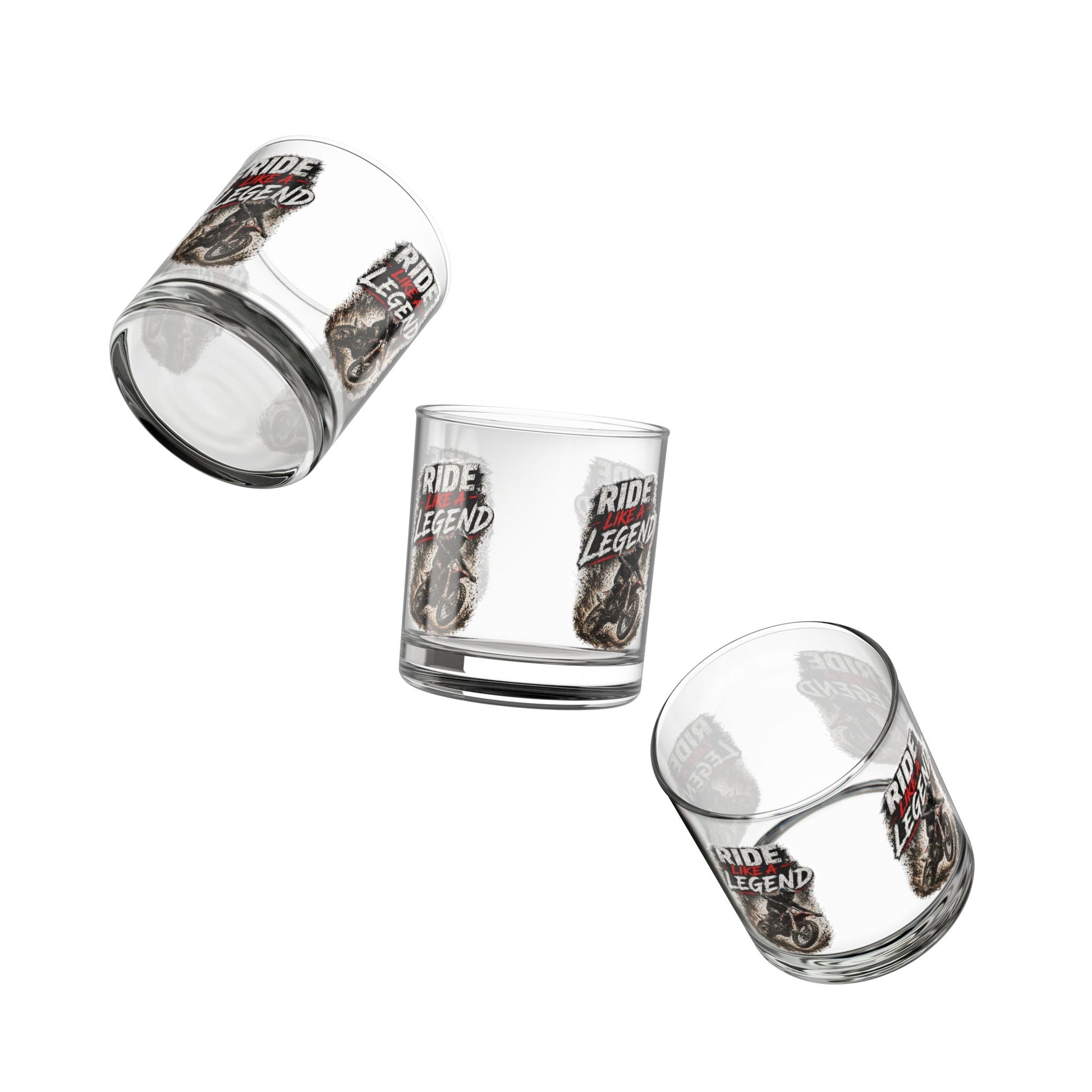 Ride Like a Legend Motocross Whiskey Glass, 10oz - SJM Print Store