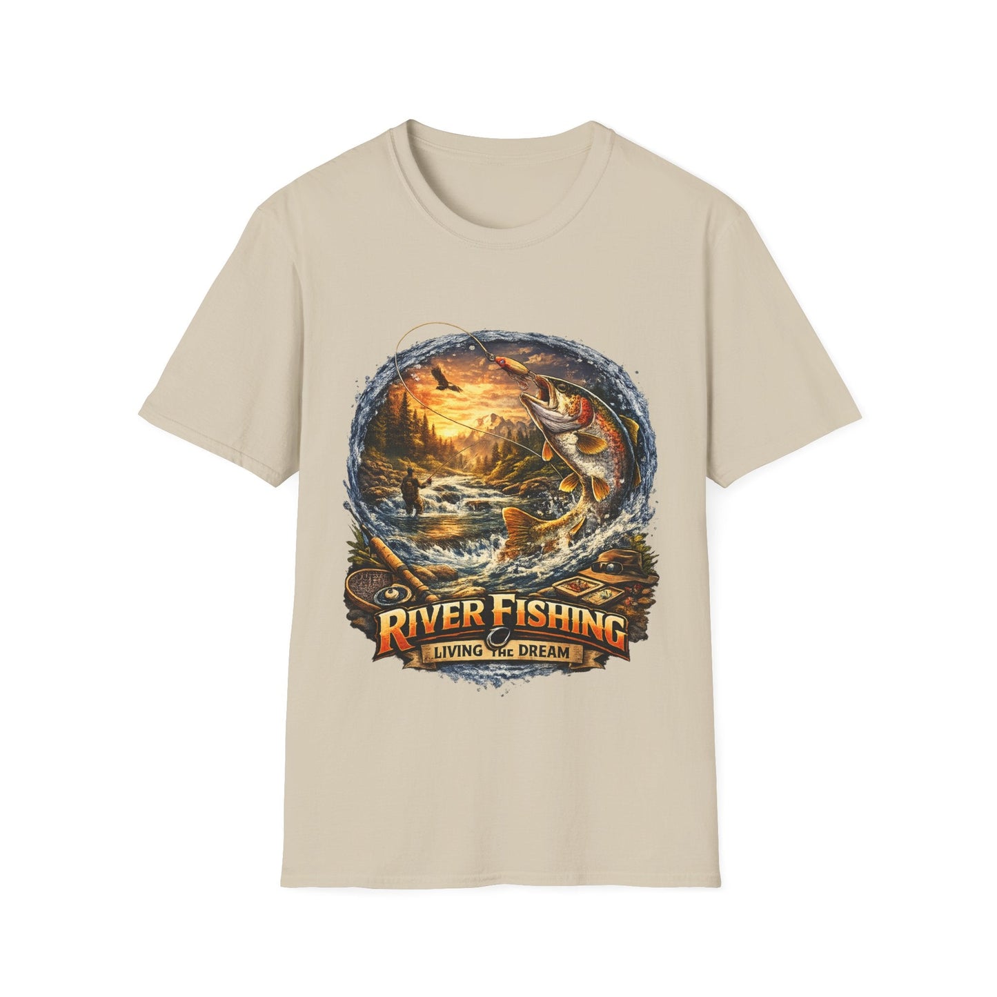 River Fishing "Living the Dream" T-Shirt - SJM Print Store