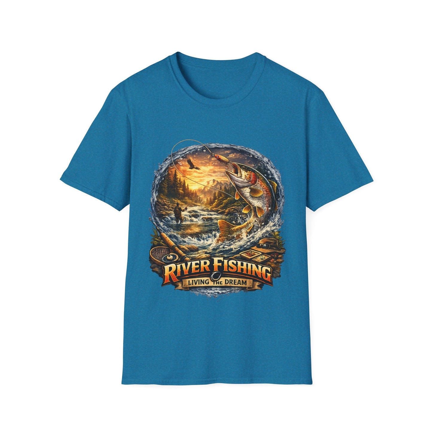 River Fishing "Living the Dream" T-Shirt - SJM Print Store