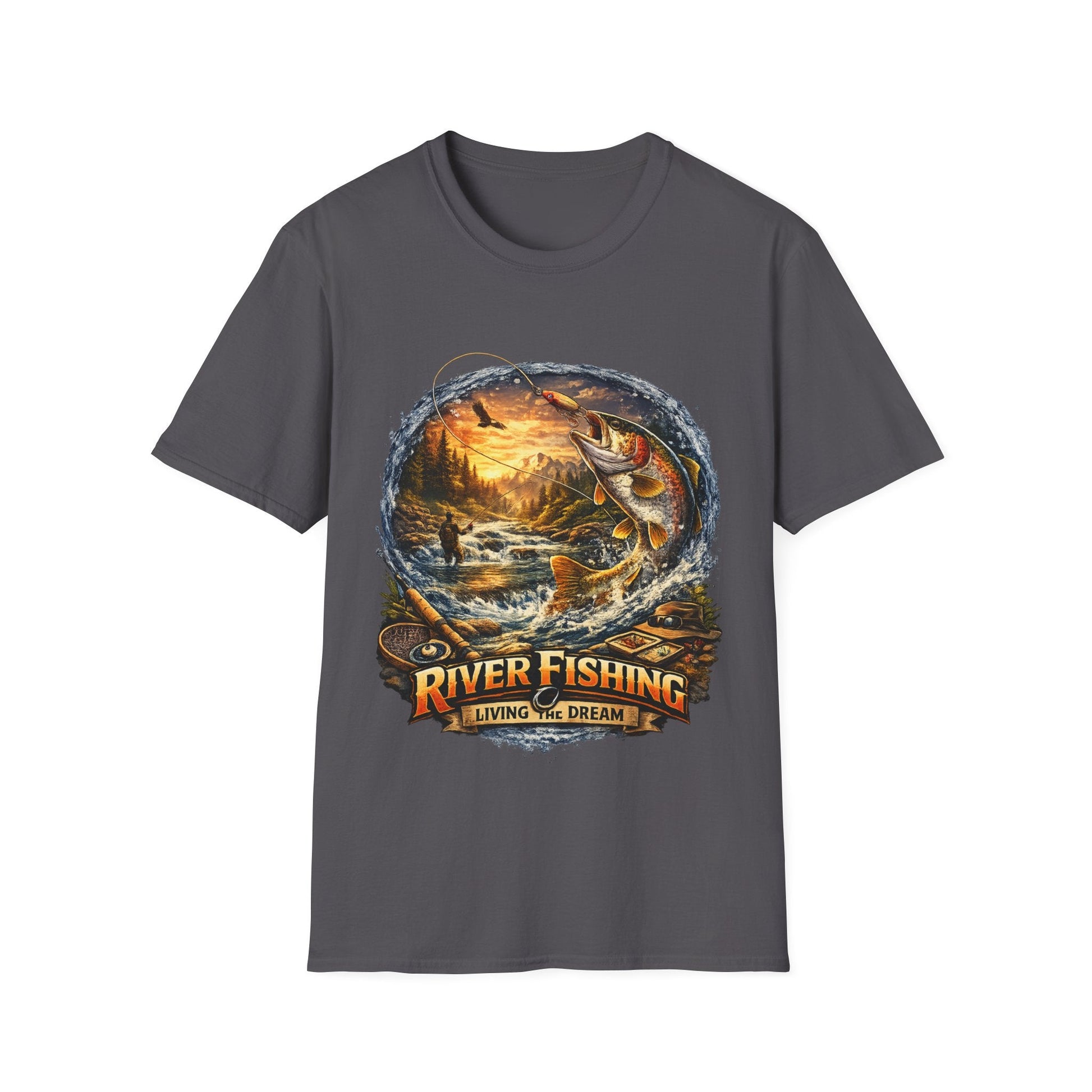 River Fishing "Living the Dream" T-Shirt - SJM Print Store