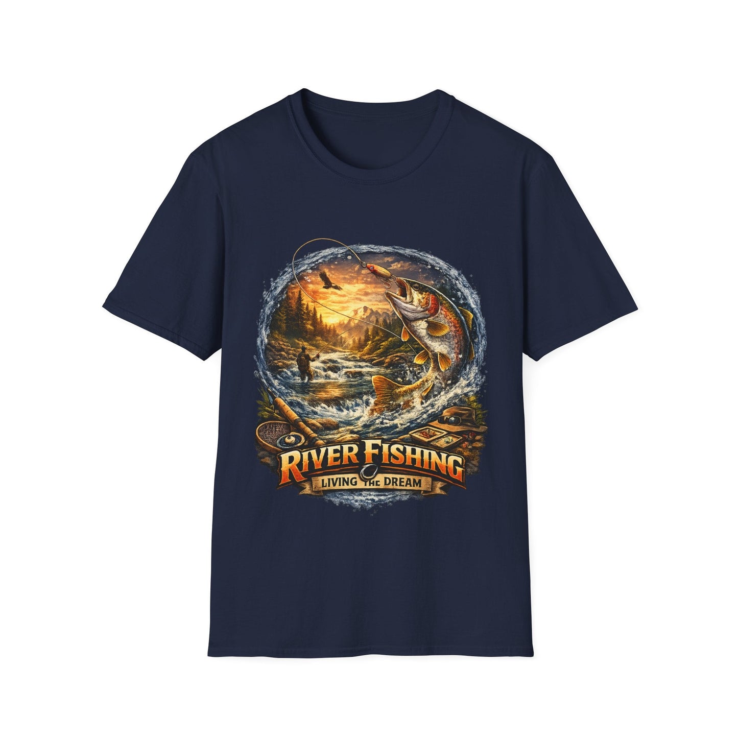 River Fishing "Living the Dream" T-Shirt - SJM Print Store