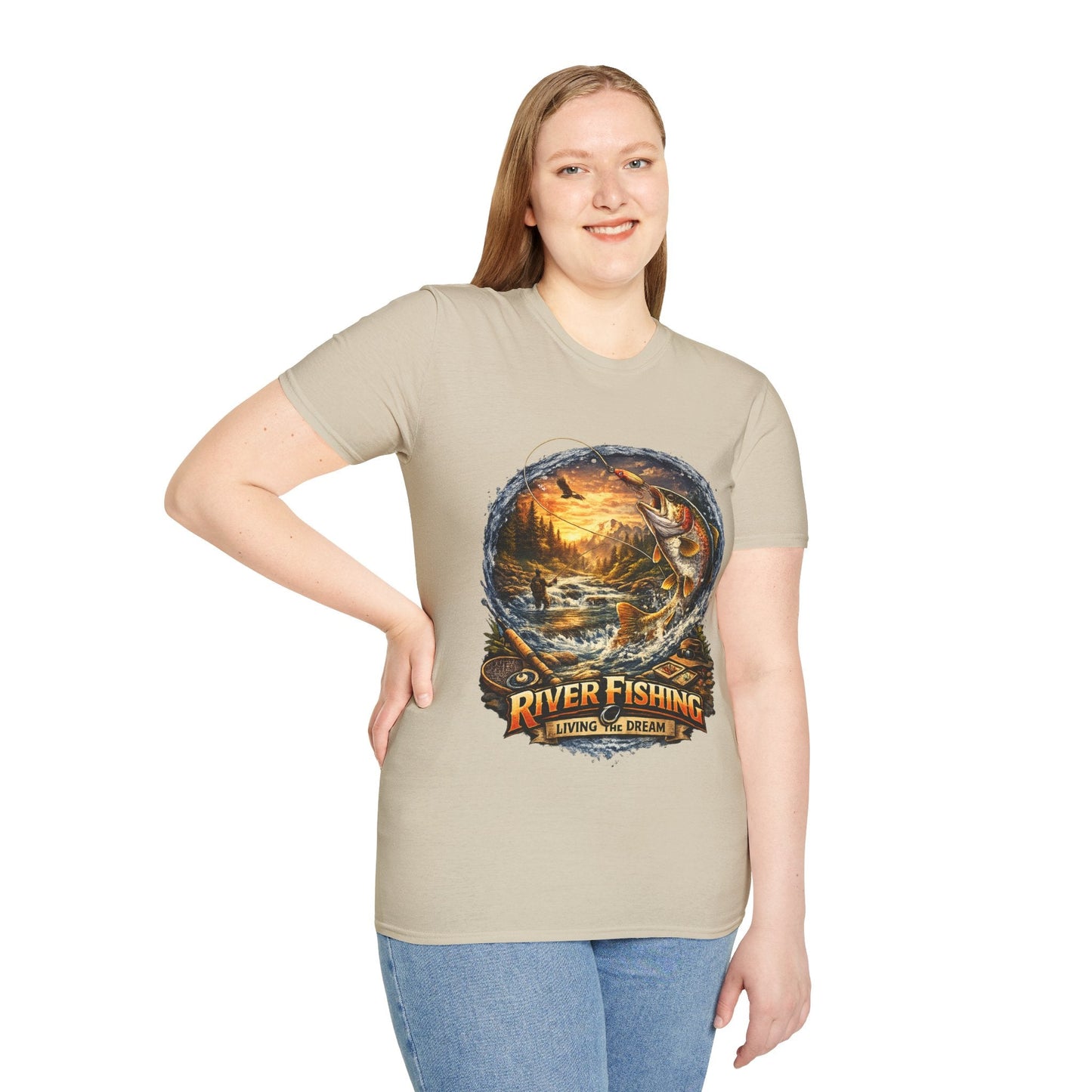 River Fishing "Living the Dream" T-Shirt - SJM Print Store