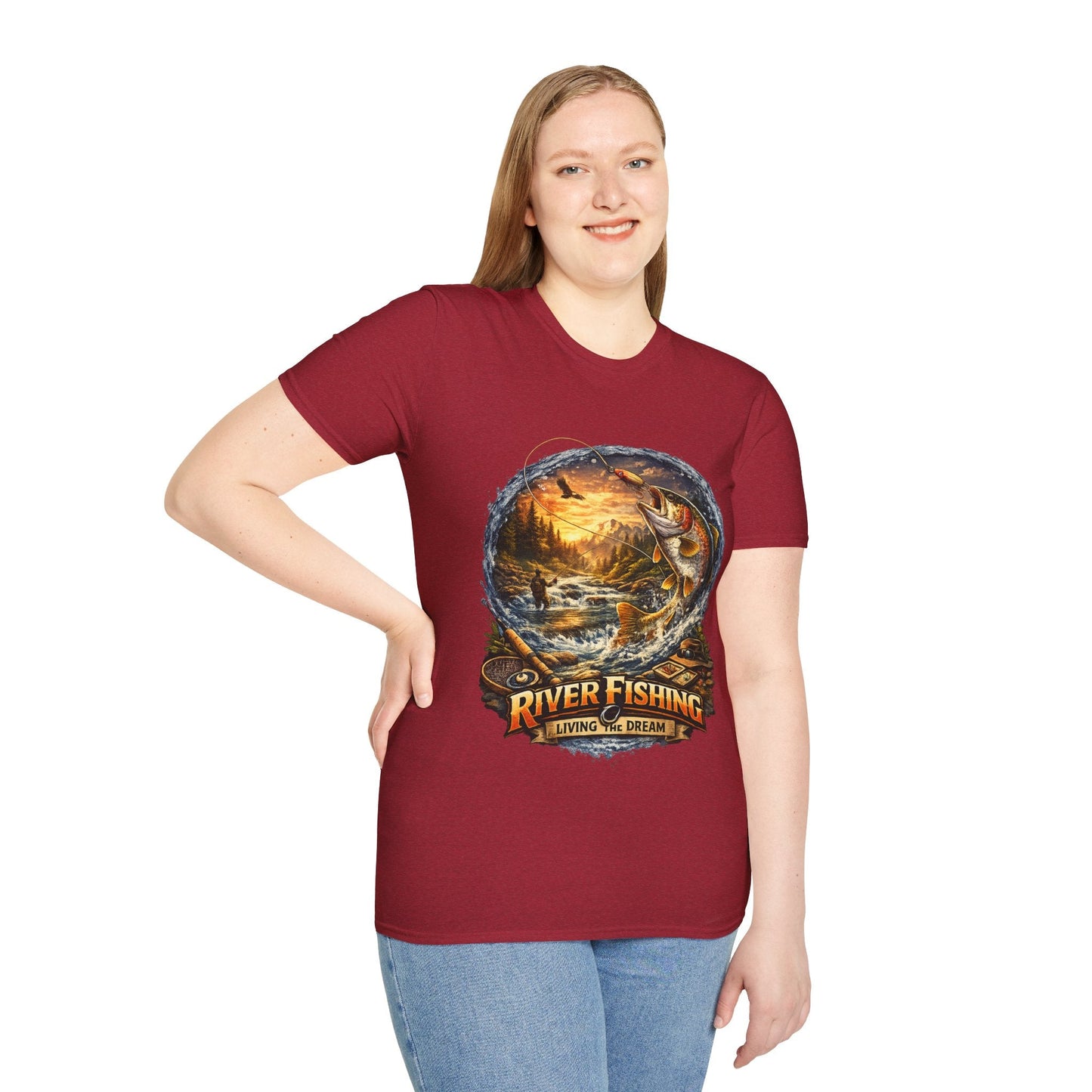 River Fishing "Living the Dream" T-Shirt - SJM Print Store