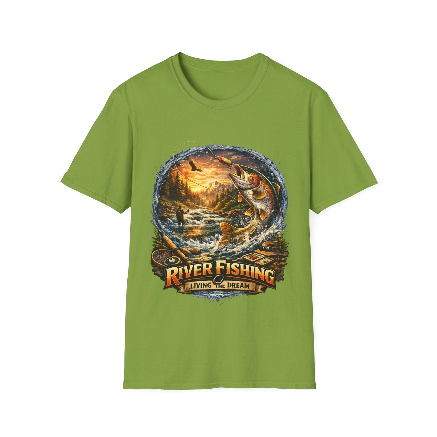 River Fishing "Living the Dream" T-Shirt - SJM Print Store