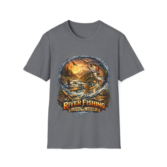 River Fishing "Living the Dream" T-Shirt - SJM Print Store