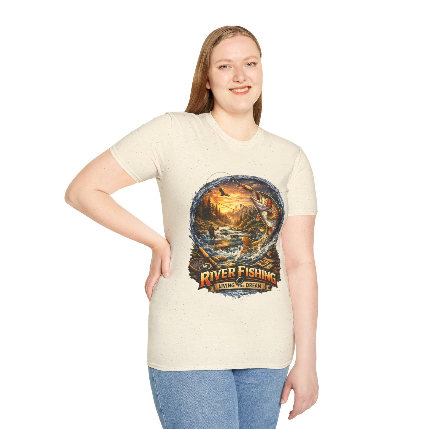 River Fishing "Living the Dream" T-Shirt - SJM Print Store