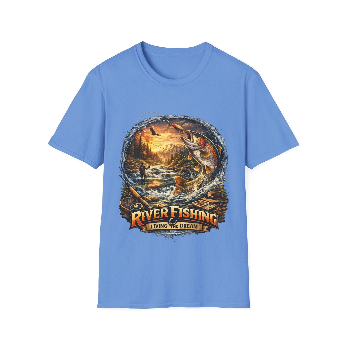 River Fishing "Living the Dream" T-Shirt - SJM Print Store
