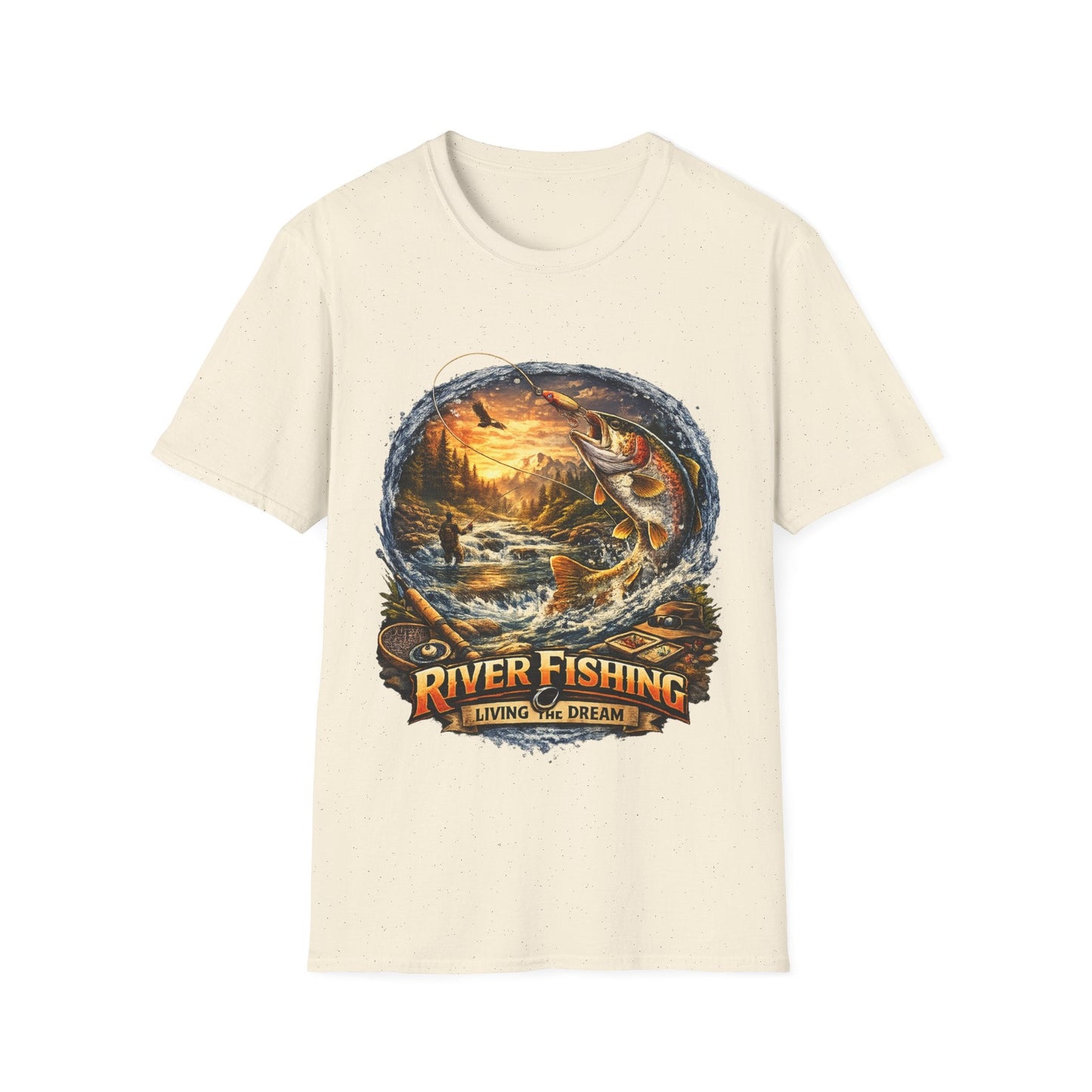 River Fishing "Living the Dream" T-Shirt - SJM Print Store