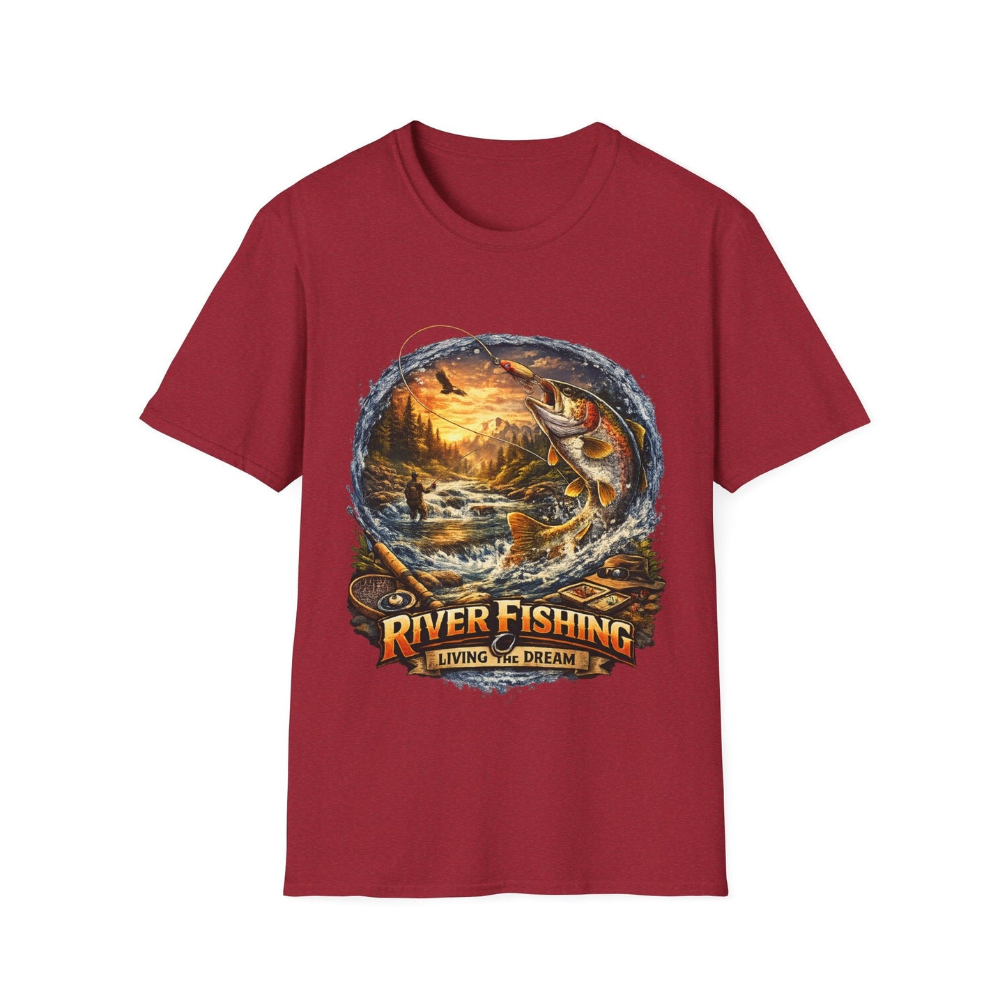River Fishing "Living the Dream" T-Shirt - SJM Print Store