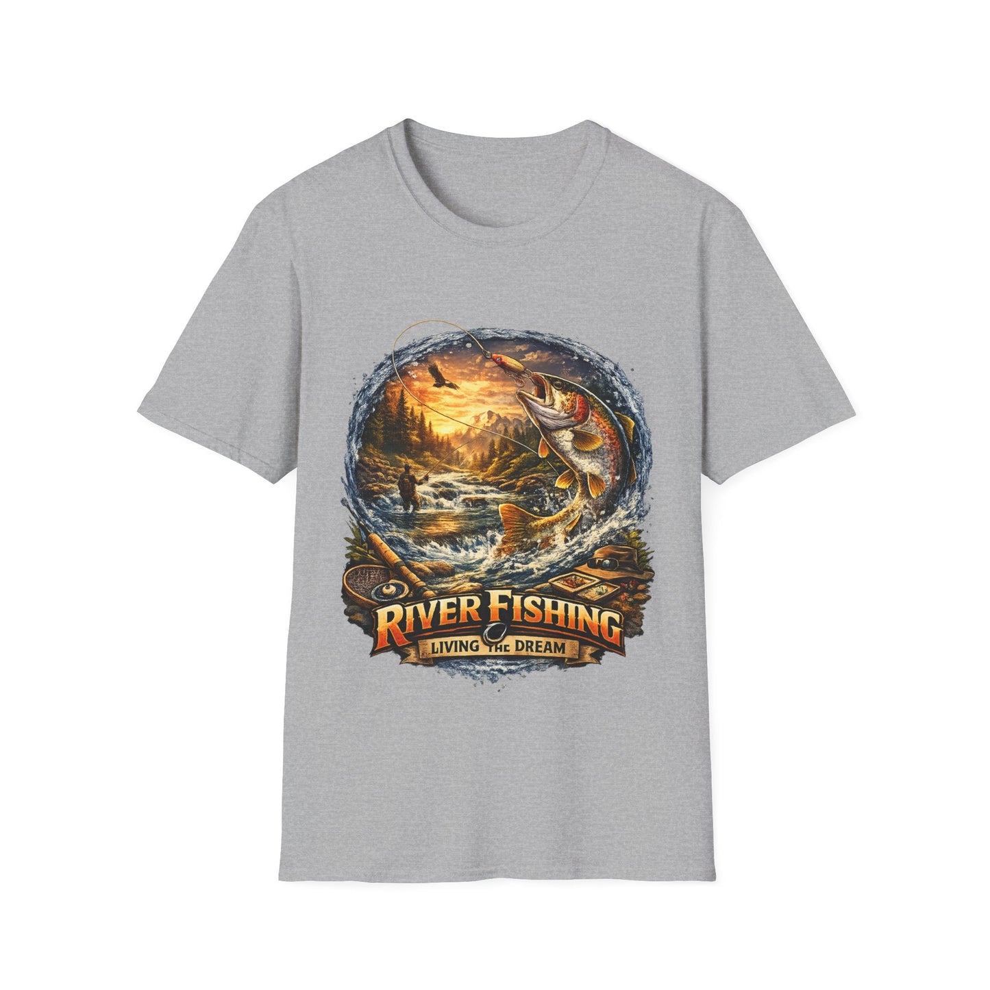 River Fishing "Living the Dream" T-Shirt - SJM Print Store
